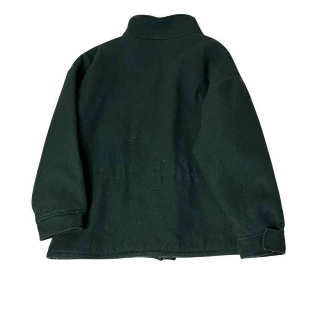 CODET Dark Green Winter Coat Wool Blend Drawstring Waist Thinsulate Size XL Reg